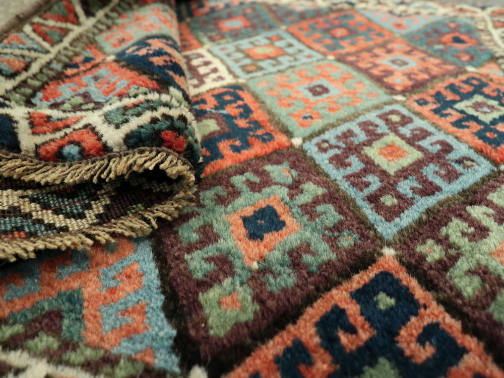 Antique Persian Jaff Kurd Throw Rug, No.26030 - Staging