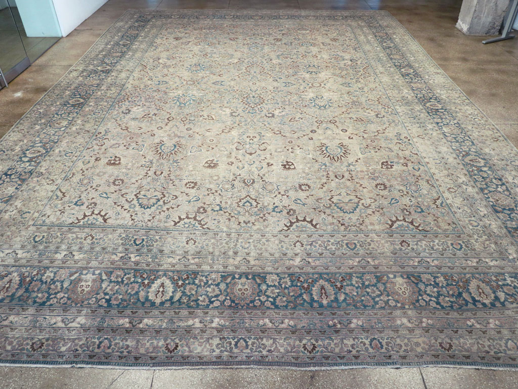 Antique Persian Mashad Oversize Carpet, No.26040 - Staging