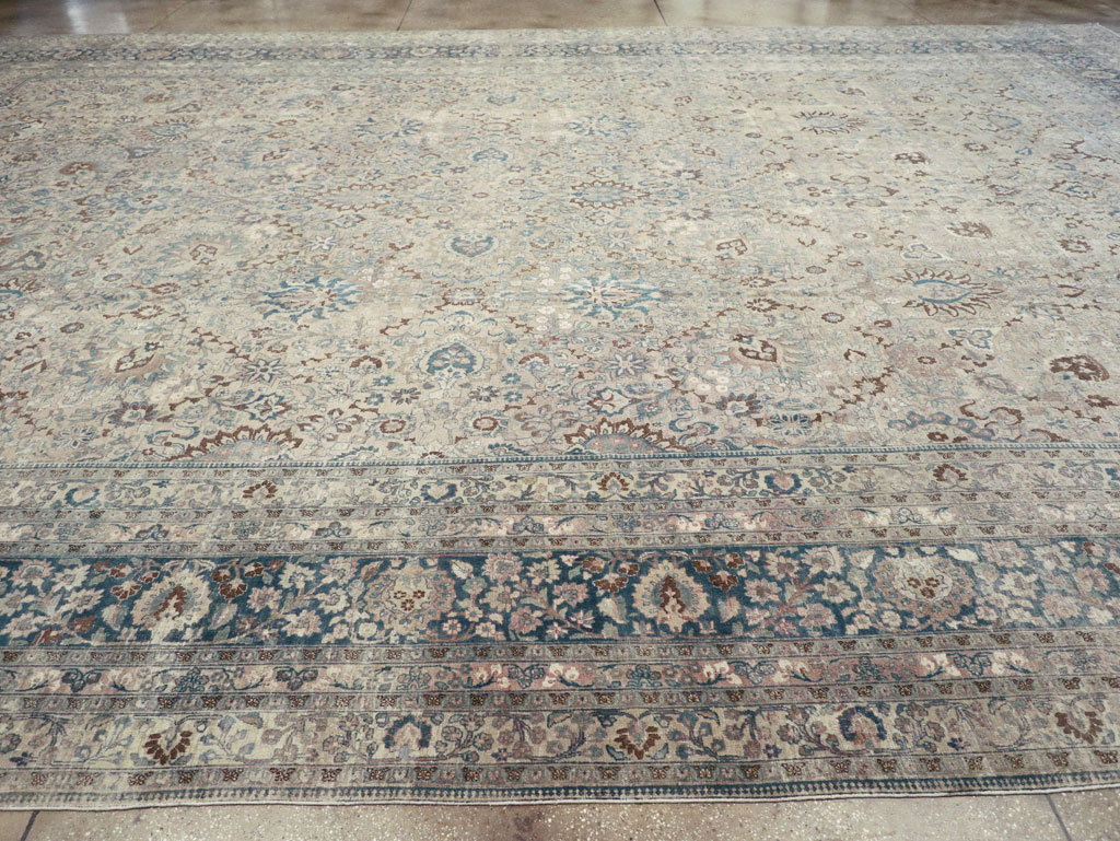 Antique Persian Mashad Oversize Carpet, No.26040 - Staging