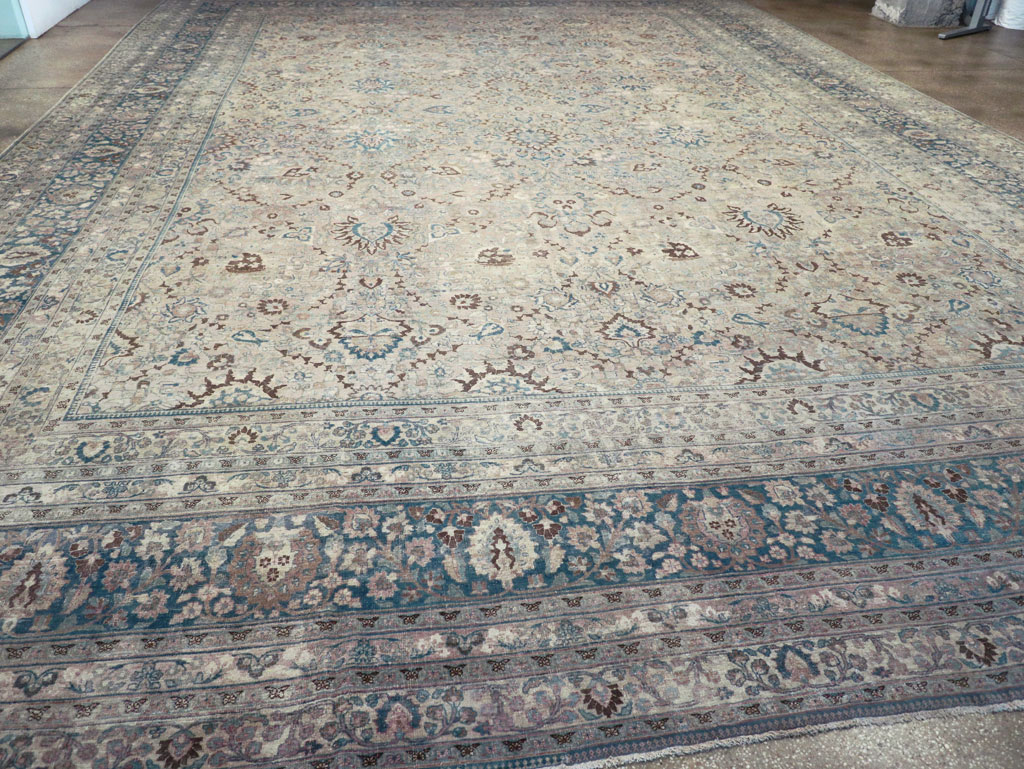 Antique Persian Mashad Oversize Carpet, No.26040 - Staging