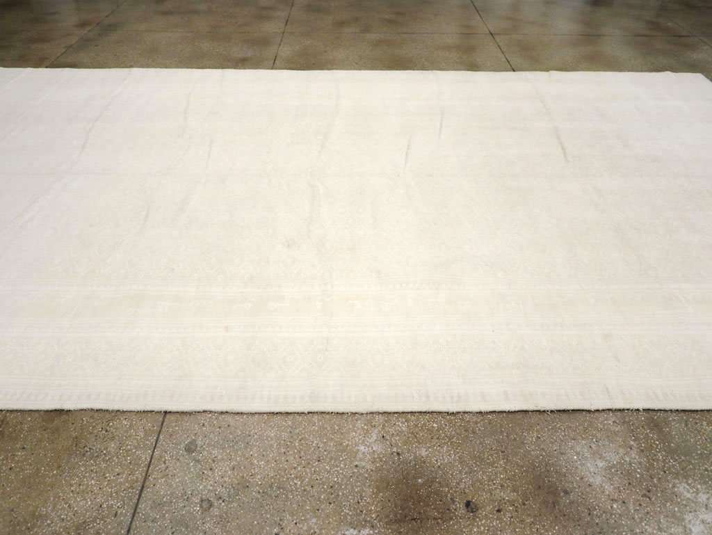 Vintage Persian Cotton Flatweave Kilim Long and Narrow Carpet, No.26041 - Staging