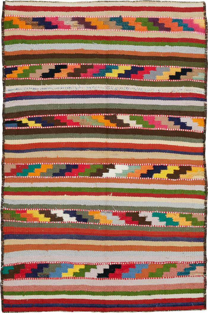 Vintage Persian Flatweave, No.26062 - Staging