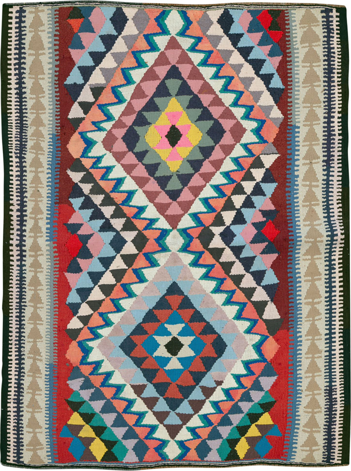 Vintage Persian Flatweave, No.26074 - Staging