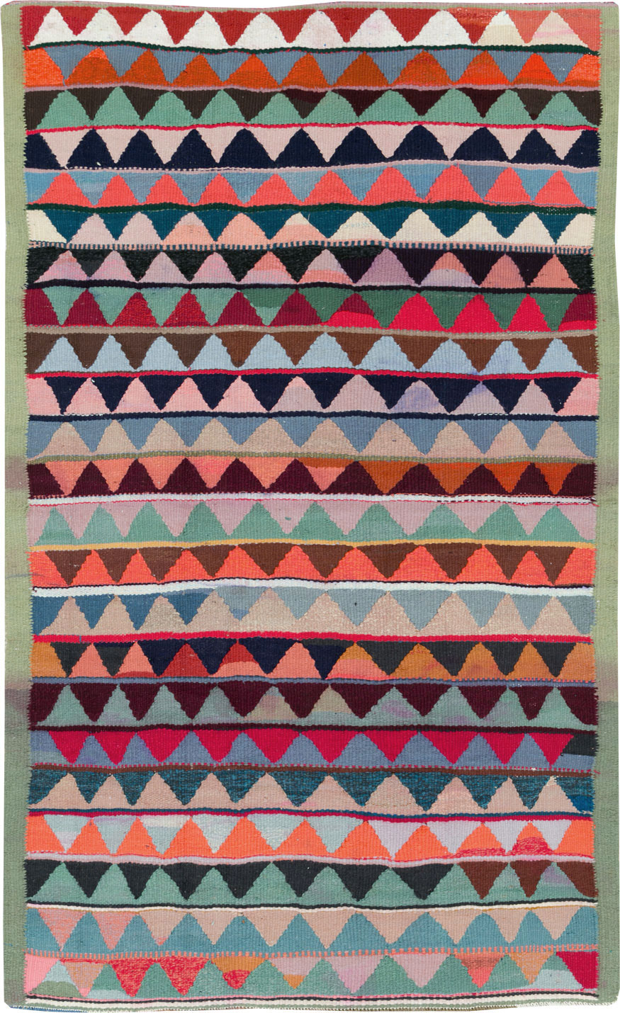 Vintage Persian Flatweave Accent Rug, No.26079 - Staging