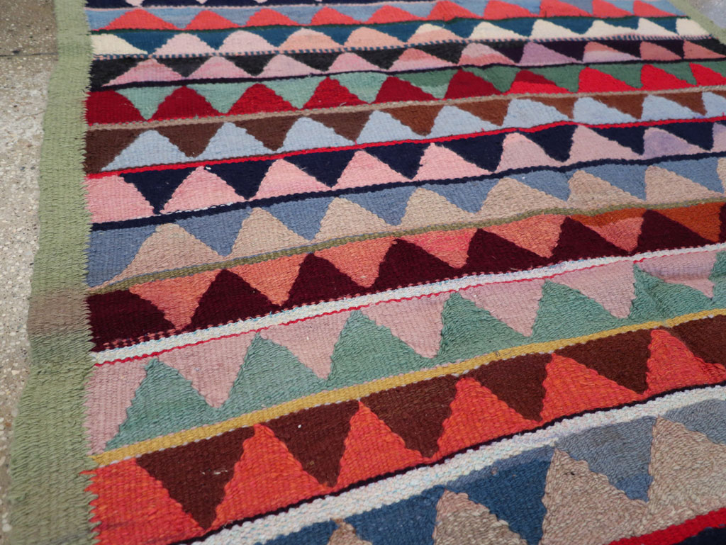 Vintage Persian Flatweave Accent Rug, No.26079 - Staging