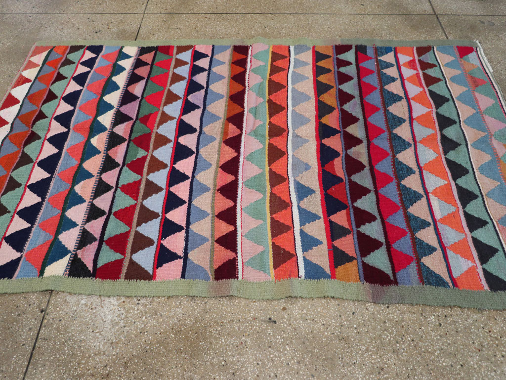 Vintage Persian Flatweave Accent Rug, No.26079 - Staging