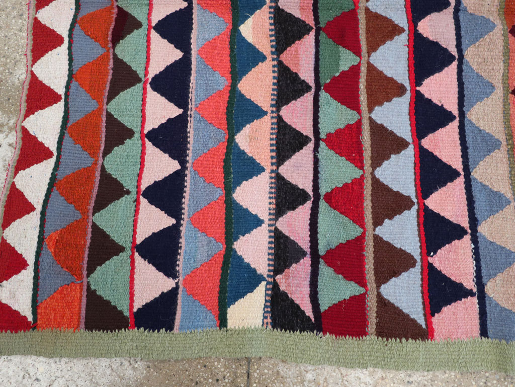 Vintage Persian Flatweave Accent Rug, No.26079 - Staging