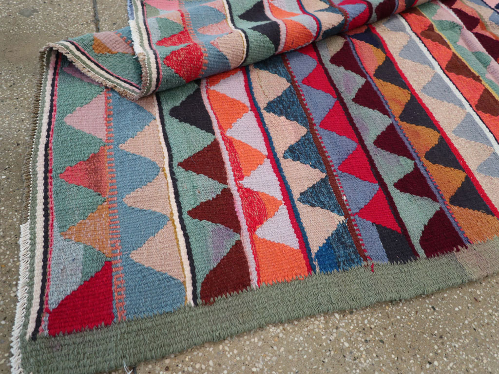 Vintage Persian Flatweave Accent Rug, No.26079 - Staging