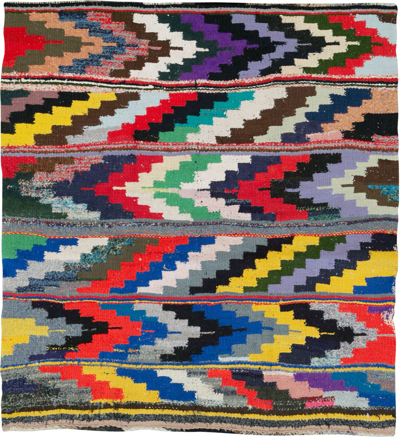 Vintage Persian Flatweave, No.26117 - Staging