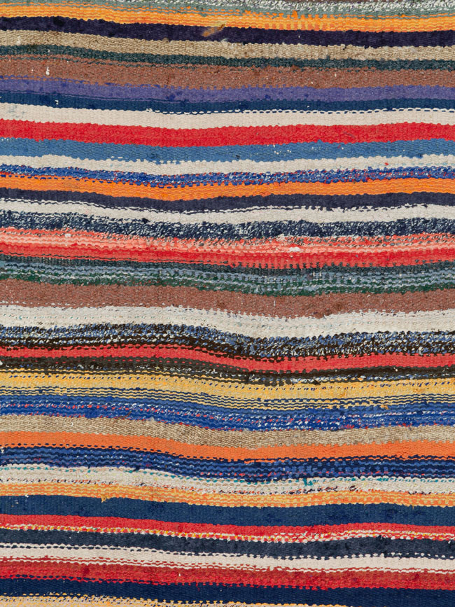 Vintage Persian Flatweave Kilim Throw Rug, No.26118 - Staging