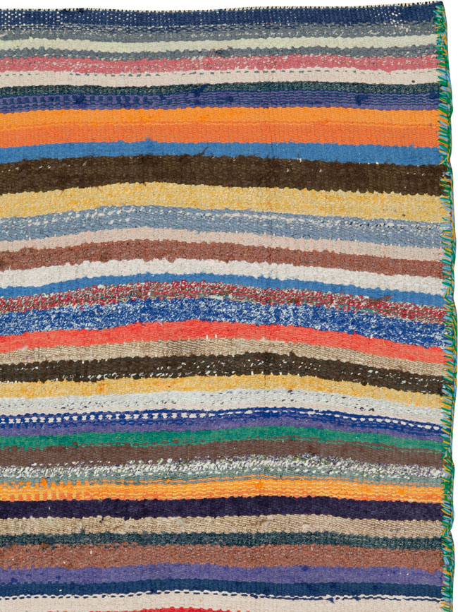 Vintage Persian Flatweave Kilim Throw Rug, No.26118 - Staging