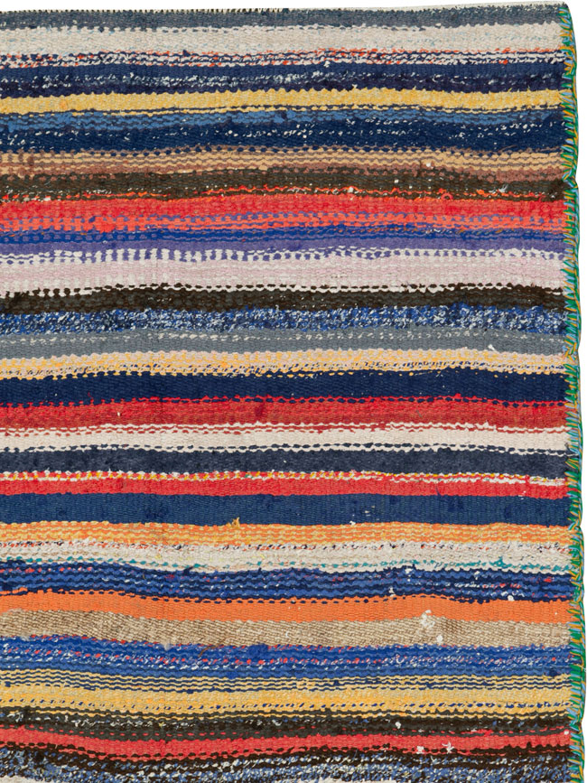 Vintage Persian Flatweave Kilim Throw Rug, No.26118 - Staging