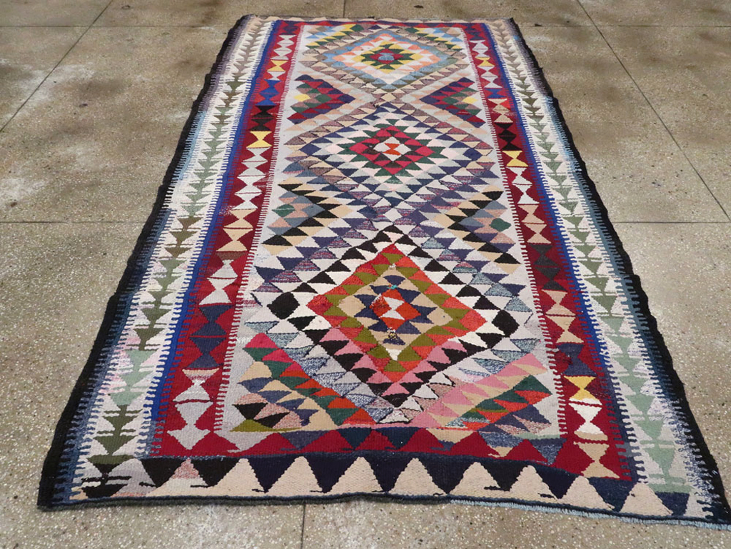 Vintage Persian Flatweave, No.26127 - Staging