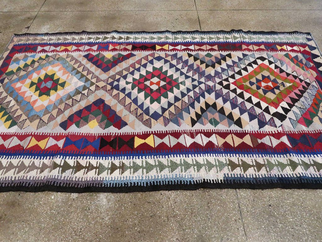 Vintage Persian Flatweave, No.26127 - Staging