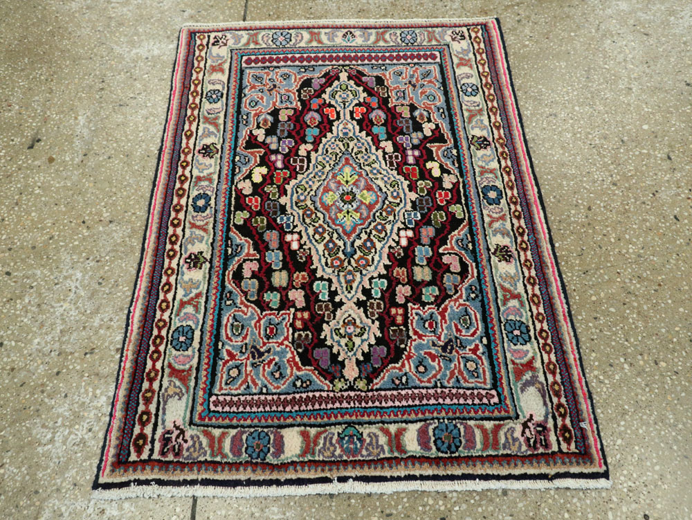 Vintage Persian Hamadan Rug, No.26133 - Staging