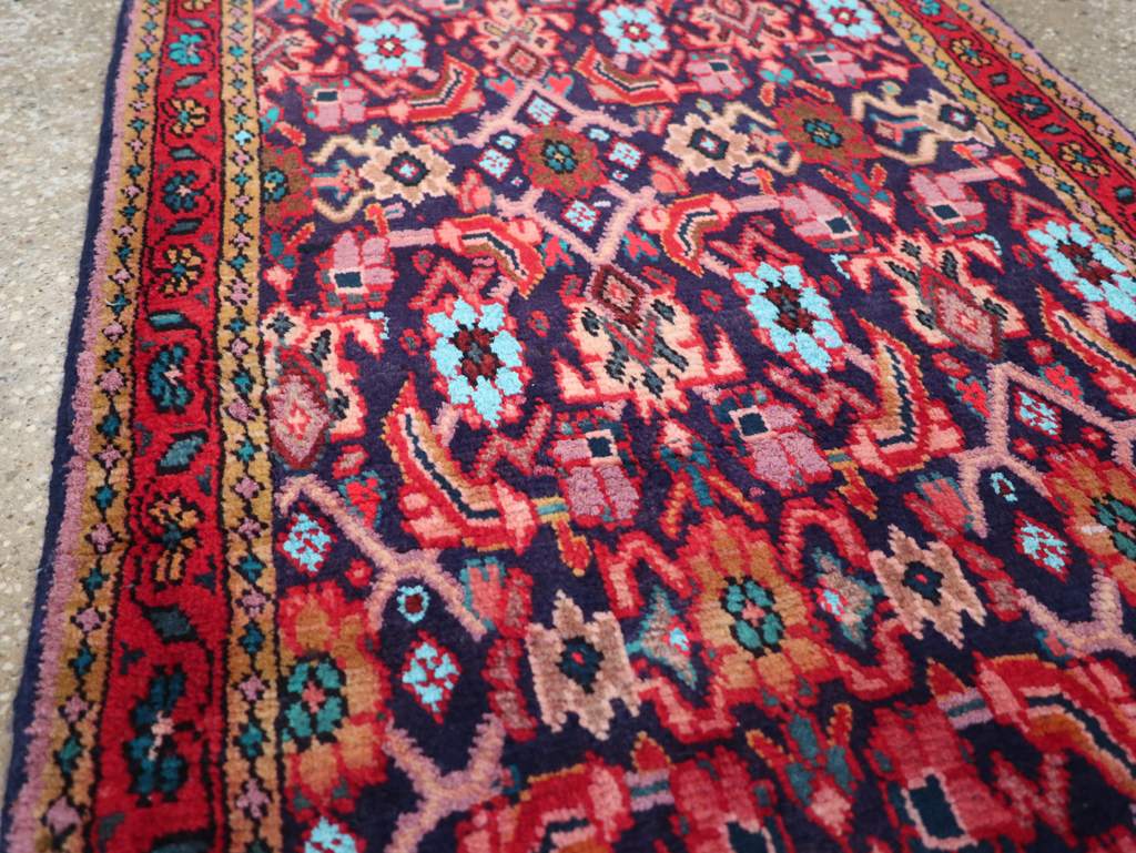 Vintage Persian Hamadan Rug, No.26135 - Staging