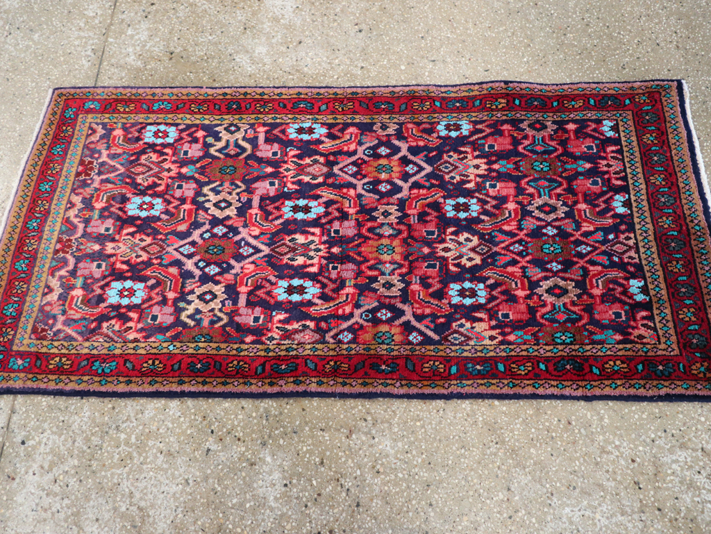 Vintage Persian Hamadan Rug, No.26135 - Staging