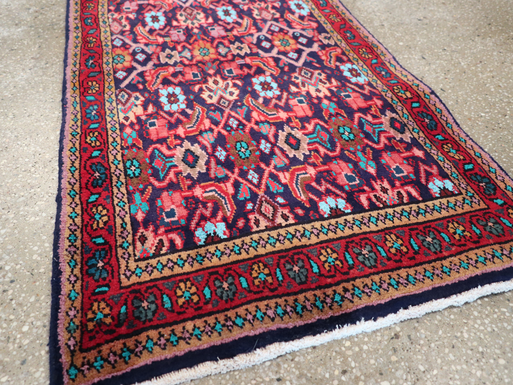Vintage Persian Hamadan Rug, No.26135 - Staging