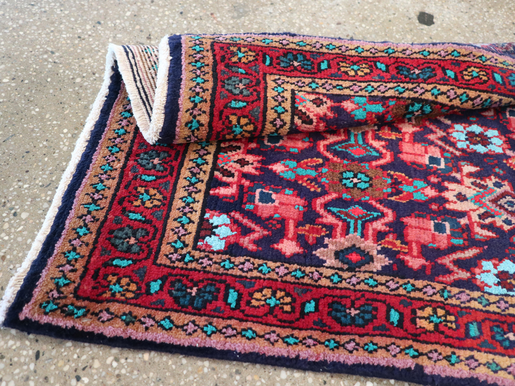 Vintage Persian Hamadan Rug, No.26135 - Staging