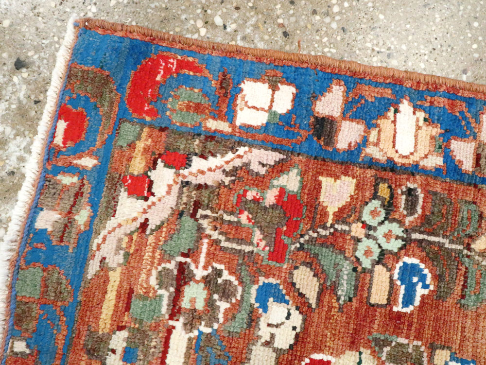 Vintage Persian Hamadan Rug (Pair: 1 of 2), No.26138 - Staging