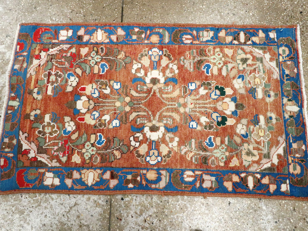 Vintage Persian Hamadan Rug (Pair: 1 of 2), No.26138 - Staging