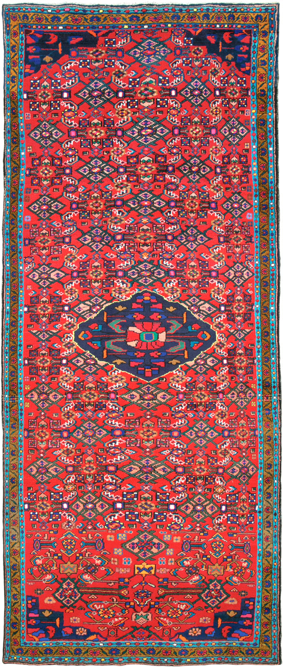 Vintage Persian Hamadan Rug, No.26142 - Staging
