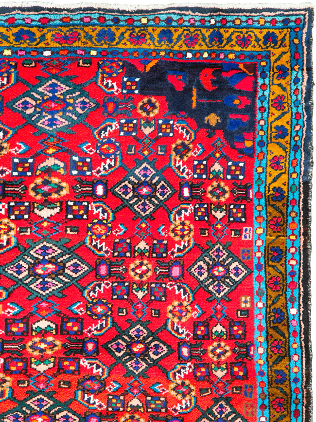Vintage Persian Hamadan Rug, No.26142 - Staging