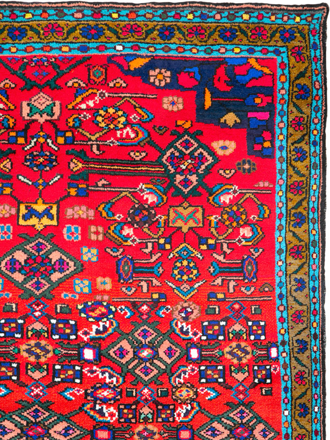Vintage Persian Hamadan Rug, No.26142 - Staging