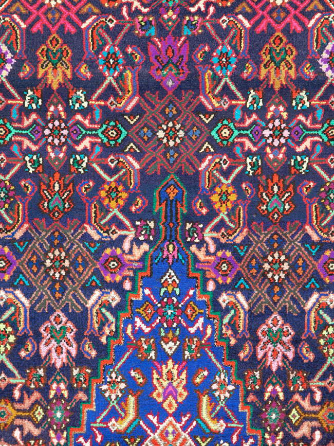 Vintage Persian Hamadan Rug, No.26144 - Staging