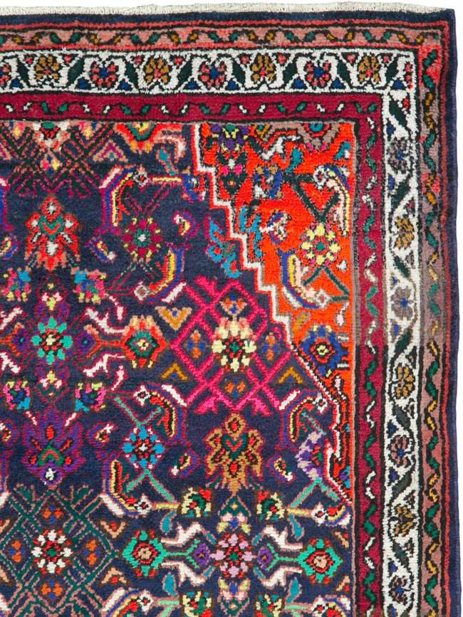 Vintage Persian Hamadan Rug, No.26144 - Staging