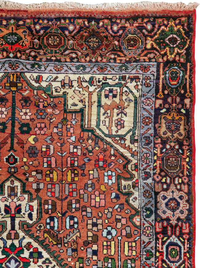 Vintage Persian Hamadan Rug, No.26149 - Staging