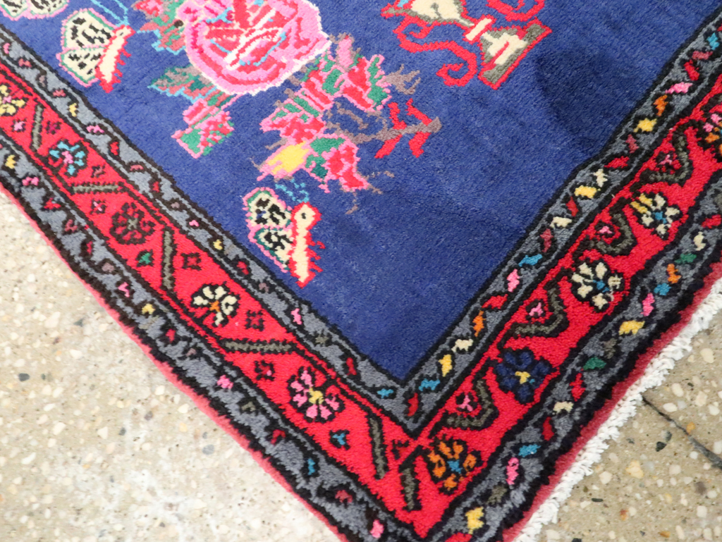 Vintage Persian Hamadan Throw Rug, No.26155 - Staging