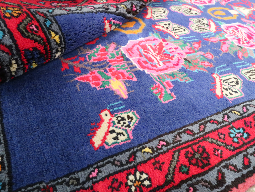 Vintage Persian Hamadan Throw Rug, No.26155 - Staging