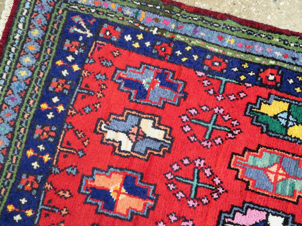 Vintage Persian Hamadan Rug, No.26162 - Staging