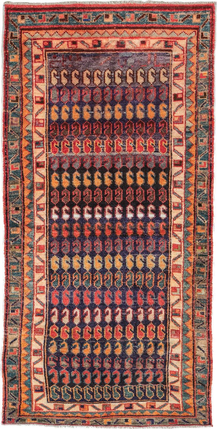 Vintage Persian Hamadan Rug, No.26172 - Staging