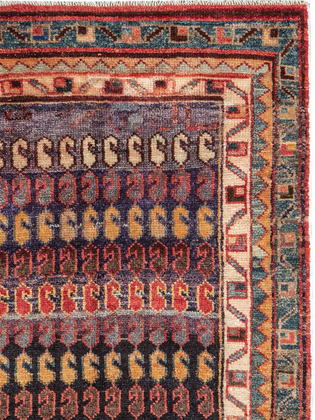 Vintage Persian Hamadan Rug, No.26172 - Staging