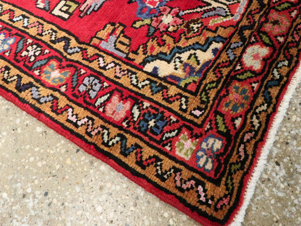 Vintage Persian Hamadan Rug, No.26175 - Staging