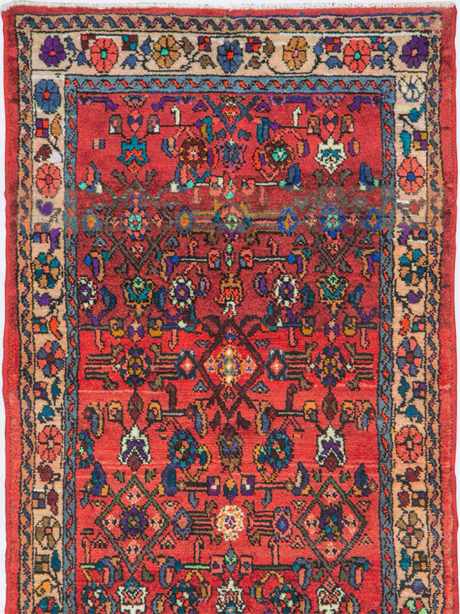 Vintage Persian Hamadan Rug, No.26177 - Staging