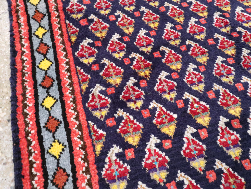 Vintage Persian Hamadan Throw Rug, No.26178 - Staging