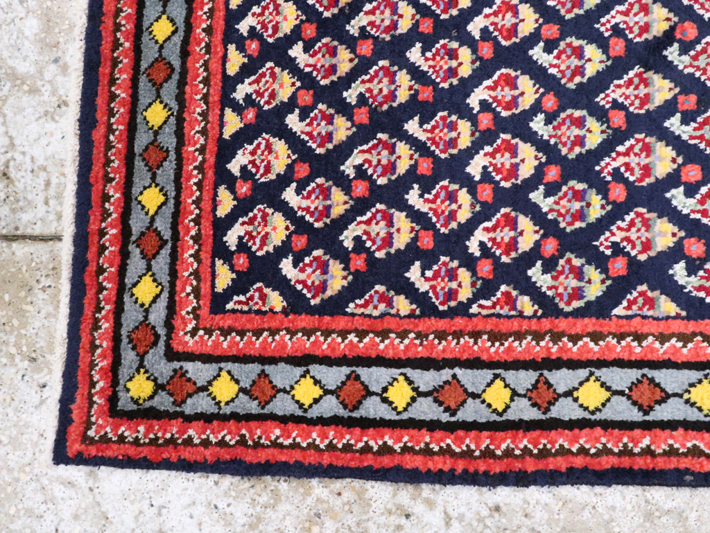 Vintage Persian Hamadan Throw Rug, No.26178 - Staging