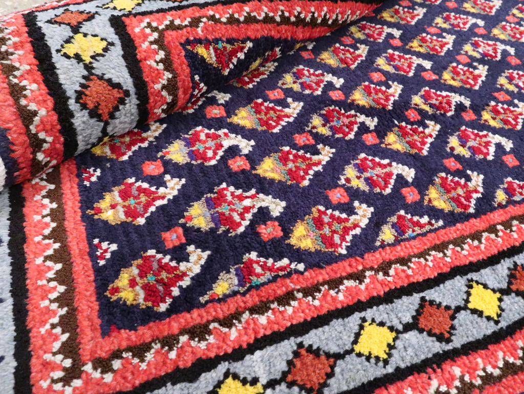 Vintage Persian Hamadan Throw Rug, No.26178 - Staging