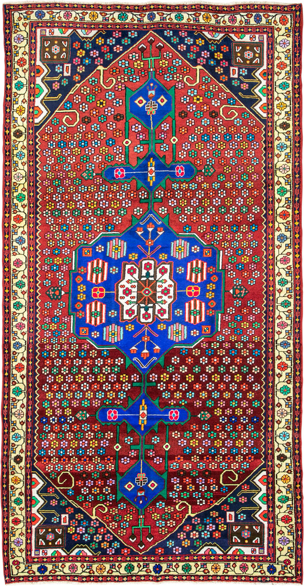 Vintage Persian Hamadan Rug, No.26180 - Staging