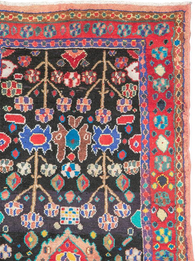 Vintage Persian Hamadan Rug, No.26186 - Staging