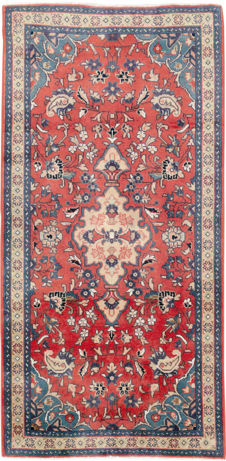 Vintage Persian Tabriz Throw Rug (Pair: 1 of 2), No.26189 - Staging