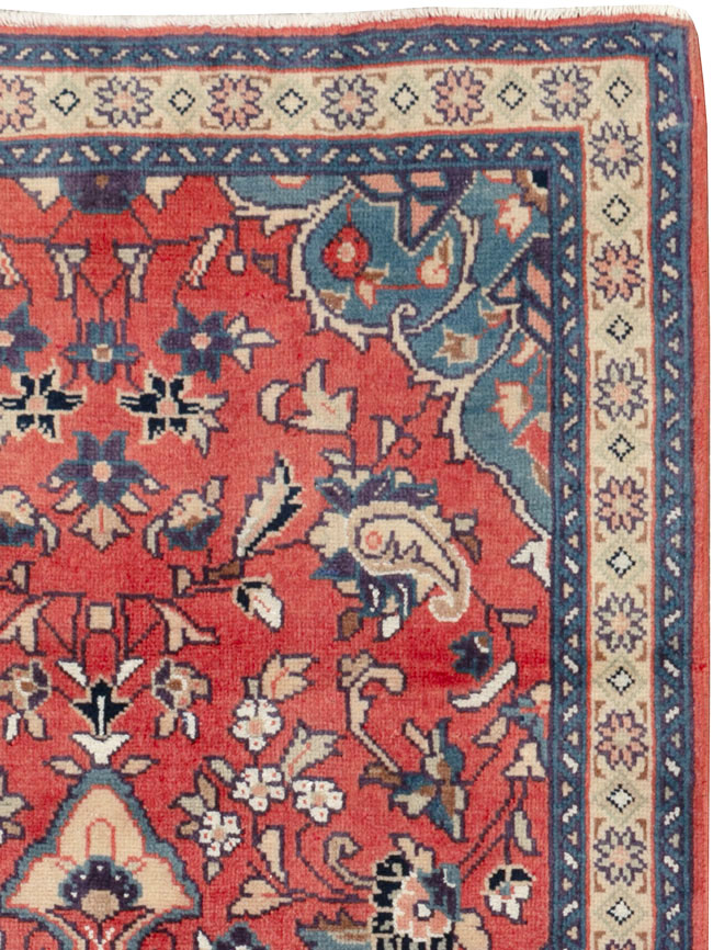 Vintage Persian Tabriz Throw Rug (Pair: 1 of 2), No.26189 - Staging