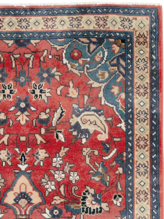 Vintage Persian Tabriz Throw Rug (Pair: 1 of 2), No.26189 - Staging