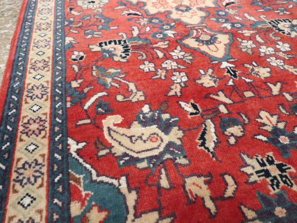 Vintage Persian Tabriz Throw Rug (Pair: 1 of 2), No.26189 - Staging