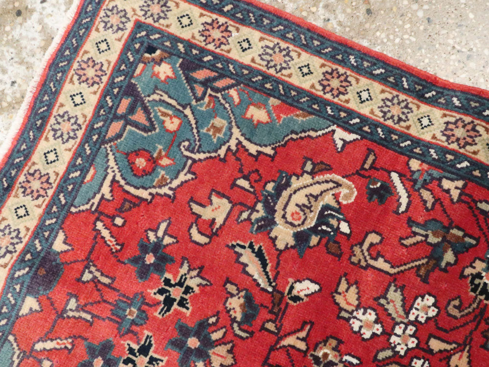 Vintage Persian Tabriz Throw Rug (Pair: 1 of 2), No.26189 - Staging