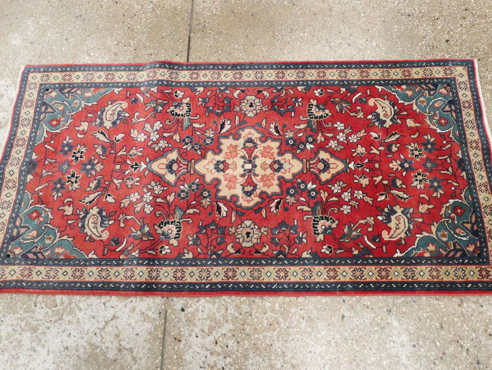 Vintage Persian Tabriz Throw Rug (Pair: 1 of 2), No.26189 - Staging