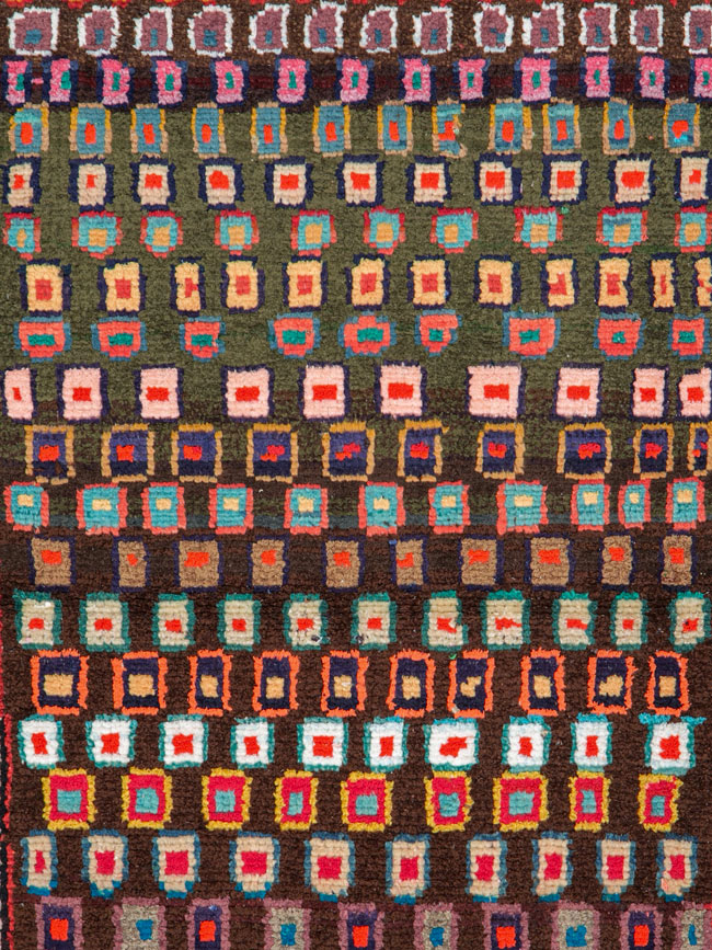 Vintage Persian Hamadan Rug, No.26192 - Staging